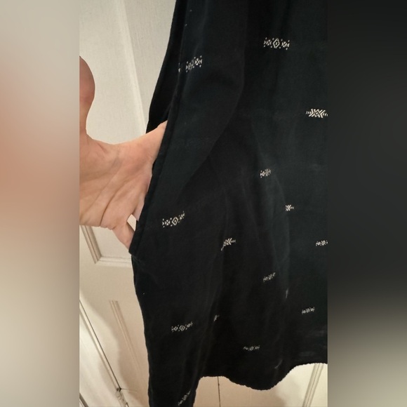 Eileen Fisher Classic Aztec Bateau Neck Nomadic Stripe Shift Dress - Picture 8 of 10